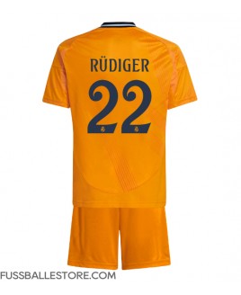 Günstige Real Madrid Antonio Rudiger #22 Auswärts Trikotsatzt Kinder 2024-25 Kurzarm (+ Kurze Hosen)